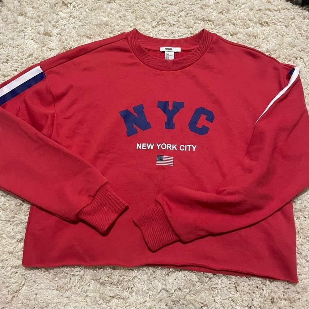 FOREVER 21 long sleeve cropped top sz S